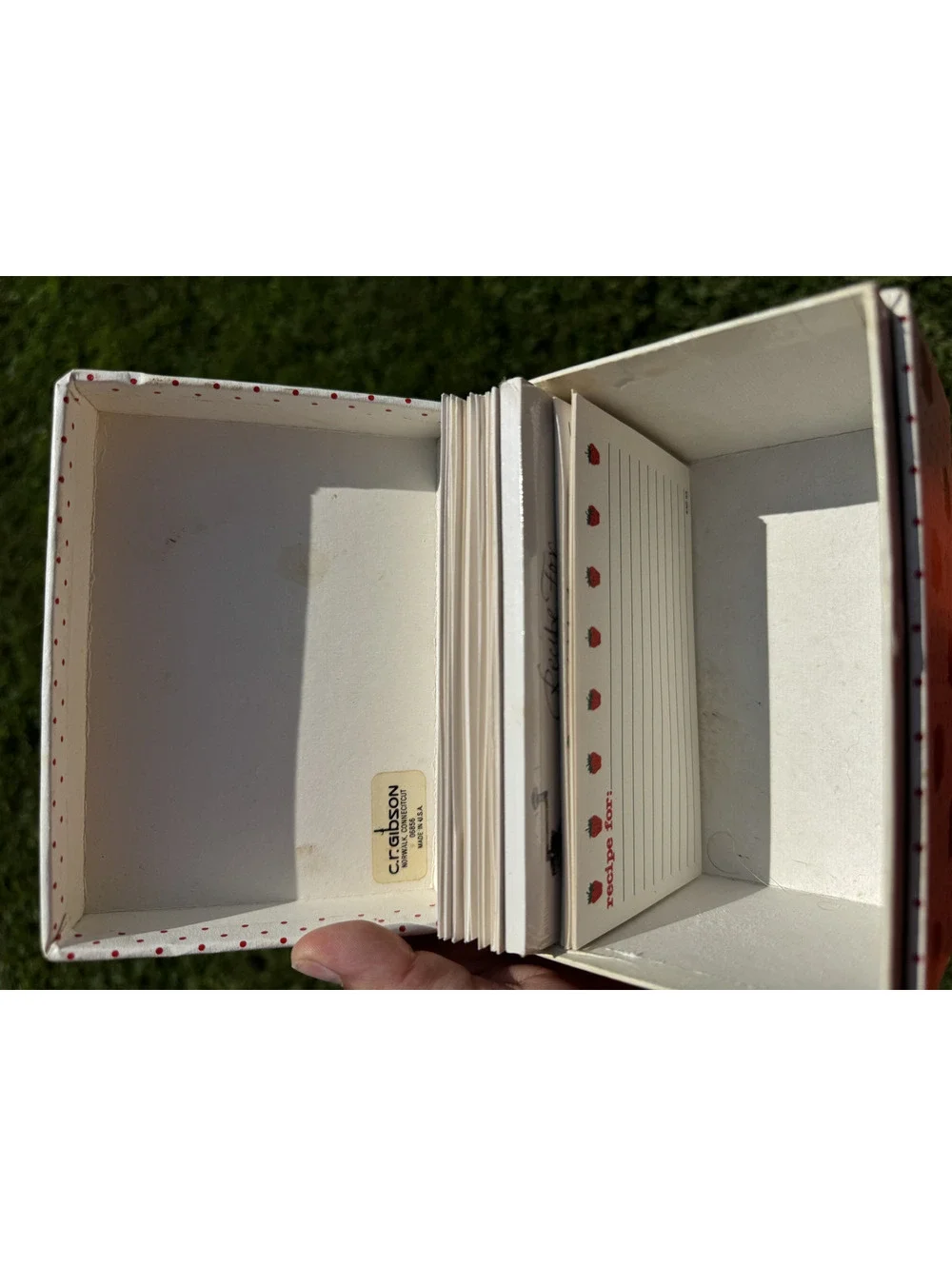 Vintage Recipe Box with Strawberry and Polka Dot Design